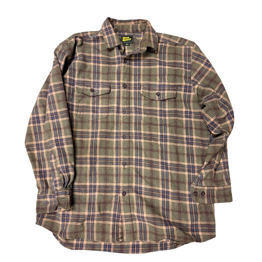 Work n Sport Mens XLT Flannel Shirt Plaid Long Sleeve Size Tall XL - BW